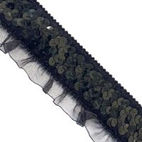 Passamaneria elastica rouche con pailettes cod. 983610000 <BR> 9 MT