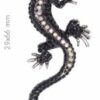 Spilla Strass e Metallo Geco  2,9 x 6,6 Cm.