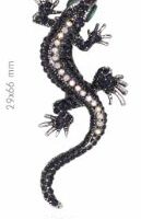 Spilla Strass e Metallo Geco  2,9 x 6,6 Cm.